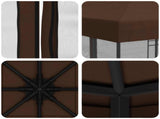 Garden Gazebo with Sidewalls 3 x 3 m Brown Polyester and Steel 900348