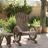 Garden Adirondack Chair Burnt Wood Solid Fir Wood Standard 365090