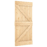 Sliding Door with Hardware Set 95x210 cm Solid Wood Pine 3332624