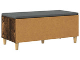 Hall Bench with Cushion with Storage Smoked Oak 80 x 38 x 46 cm 891532