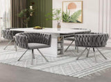 Set of 2, velvet dining, single light luxury living room bedroom swivel, Leisure swivel N606P452770G