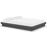Bed Frame without Mattress Grey Solid Wood 140x190 cm 819954