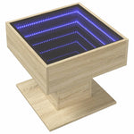 ZNTS Coffee Table with LED Sonoma Oak 50x50x45 cm Engineered Wood 847527