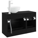 Bathroom Furniture Set 2 pcs Black Oak Engineered Wood 3403953