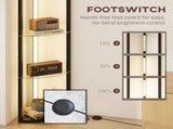 LED Floor Lamp with Shelves, Dimmable Standing Lamp with Foot Switch for Living Room, Bedroom, Black T3398P425151