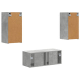 TV Cabinet Set Wall-mounted 6 pcs Concrete Grey Engineered Wood 3409063