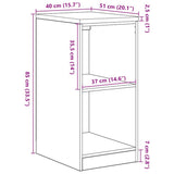 Garage Storage Cabinet Brown Oak 40x51x85 cm Solid Wood Pine 860541