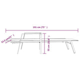 Sun Lounger Cream Steel, Textilene 191 x 61 x 97.5 cm 317597