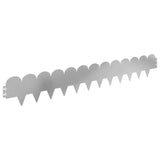 Lawn Edging 30 pcs 103 x 15 cm Steel Silver 8008666