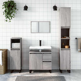 3 Piece Bathroom Furniture Set Grey Sonoma Engineered Wood 3190235