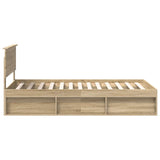 Bed Frame with Headboard Sonoma 100 x 200 cm Solid Pine Wood 3410638