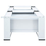 Double Washing Machine Pedestal with Drawers White 4009869