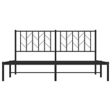 Metal Bed Frame without Mattress with Headboard Black 160x200cm 374440