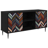 TV Cabinet OMMEN 102 x 33 x 51 cm Black Oak Engineered Wood 8007059