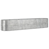 Garden Raised Bed Galvanised Steel 368x80x68 cm Silver 318967