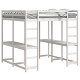 Loft Bed with Desk and Ladder White 140x200 cm Solid Wood Pine 3284237