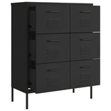 Drawer Cabinet Black Steel Medium Storage Cabinet Rectangular 336151
