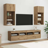 TV Wall Units with LED Artisan Oak Engineered Wood 3402981