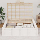 Bed Frame White 140 x 190 cm Solid Pine Wood 3385722