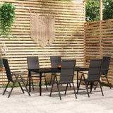 7 Piece Garden Dining Set Black 3099105