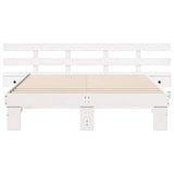 Bed Frame with Headboard White 140 x 200 cm Solid Pine Wood 3385689
