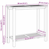 Console Table Brown 85 x 35 x 75 cm Solid Teak Wood 42002311