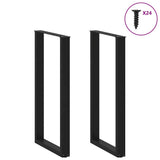 Bar Table Legs U-Shaped 2 pcs Black 60x cm Steel 4013248