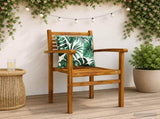 4-Piece Back Cushions PUTTEN 4 pcs 100% Polyester Leaf Pattern 945154