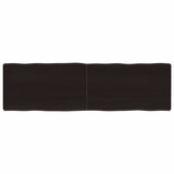 Table Top Dark Brown 140x40x cm Treated Solid Wood Live Edge 364029