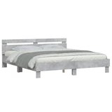 Bed Frame Concrete Grey Engineered Wood Double Modern Bed Frame 3207395