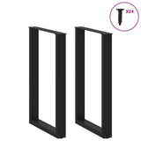 Bar Table Legs U-Shaped 2 pcs Black 60x cm Steel 4013224