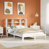 Bookcase Bed without Mattress White 120x190 cm Small Double Solid Wood Pine 3322551