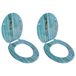 ZNTS Toilet Seats with Lids 2 pcs MDF Old Wood 275913