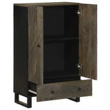 Highboard Black 60x33x100 cm Solid Wood Mango 4017714