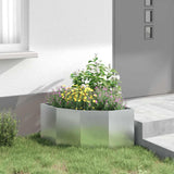 Corner Planter Silver 60 x 60 x 35 cm Galvanised steel 883645