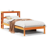 Bed Frame with Headboard without Mattress Wax Brown 100x200 cm 3305738