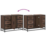 Bathroom Sink Cabinet Brown Oak 80x33x60 cm Engineered Wood 849283