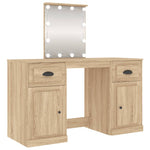 Dressing Table with LED Sonoma Oak 130x50x132.5 cm 3185346