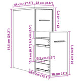 Narrow Bathroom Cupboard with Wheels Smoked Oak Engineered Wood 855281