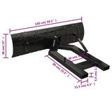 Snow Plough for Forklift 150x38 cm Black 153130