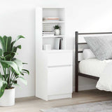 Bedside Cabinet White 39x35x125 cm Engineered Wood 861310