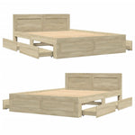 Bed Frame with Headboard without Mattress Sonoma Oak 120x190 cm Small Double 3295606