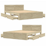 Bed Frame with Headboard without Mattress Sonoma Oak 120x190 cm Small Double 3295606