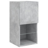 6 Piece TV Wall Units with LED Concrete Grey Engineered Wood 3216707
