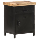 ZNTS Bedside Cabinet 40x30x52 cm Rough Mango Wood 320664