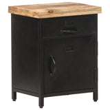 ZNTS Bedside Cabinet 40x30x52 cm Rough Mango Wood 320664