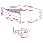 Bed Frame with Drawers without Mattress Sonoma Oak 75x190 cm Small Single 3280351
