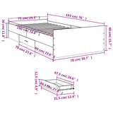 Bed Frame with Drawers without Mattress Sonoma Oak 75x190 cm Small Single 3280351