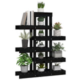 Plant Stand Black 85x25x109.5 cm Solid Wood Pine 822091