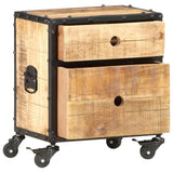 Bedside Cabinet 40x30x50 cm Rough Mango Wood 286379